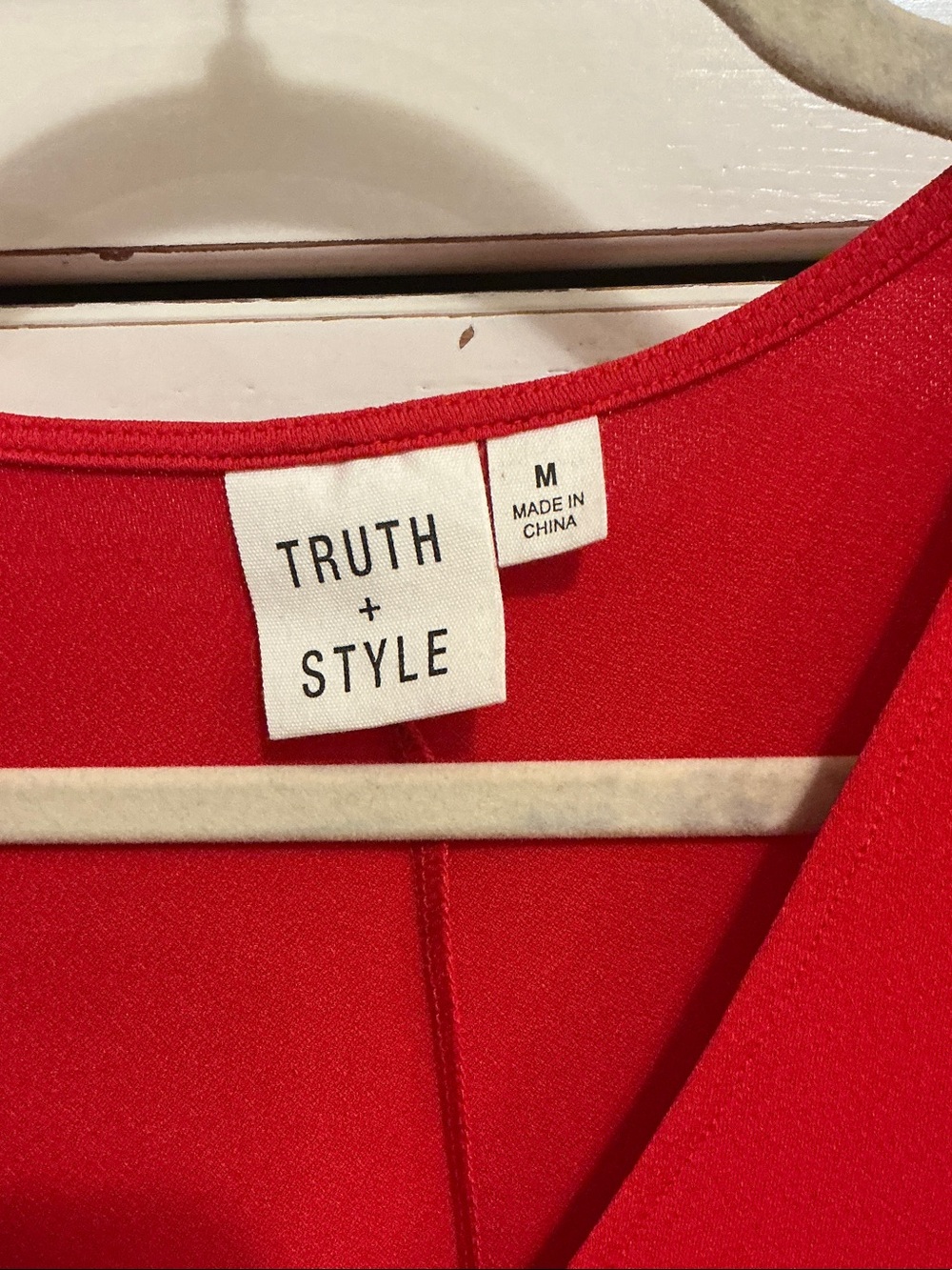 Truth + Style Vibrant Red V-Neck Top